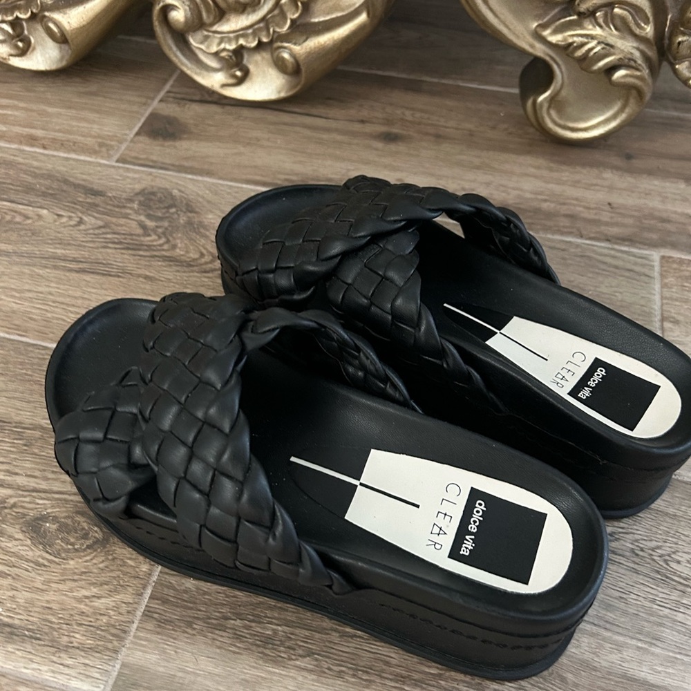 Dolce Vita Black Braided Sandals